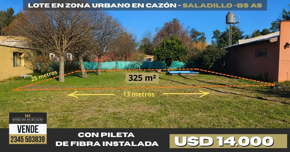 Hermoso lote en Cazón (Saladillo, buenos aires).