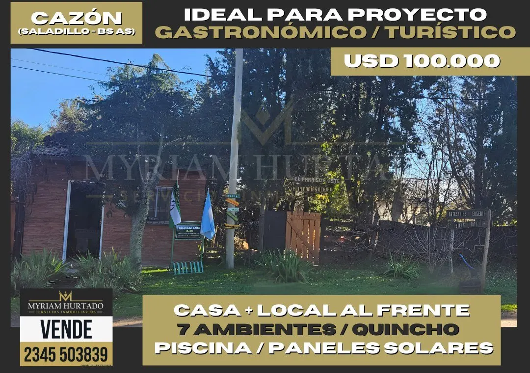 Casa Con Local Al Frente En Cazón (bs As) Ideal Proyecto Turístico O Comercial