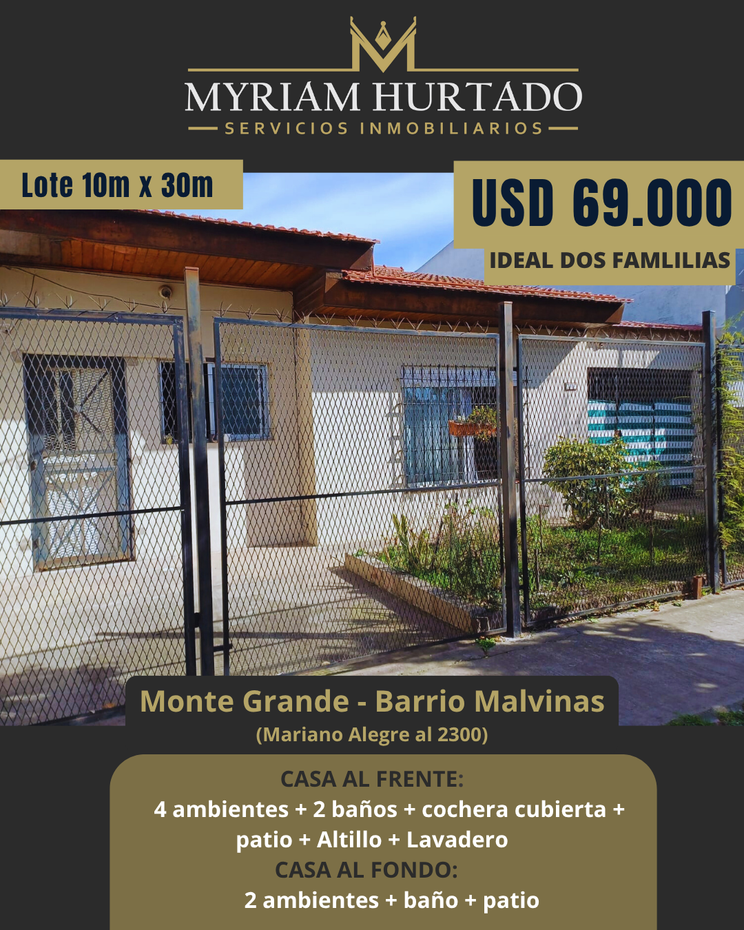 Casa ideal dos familias en Monte Grande - Barrio Malvinas