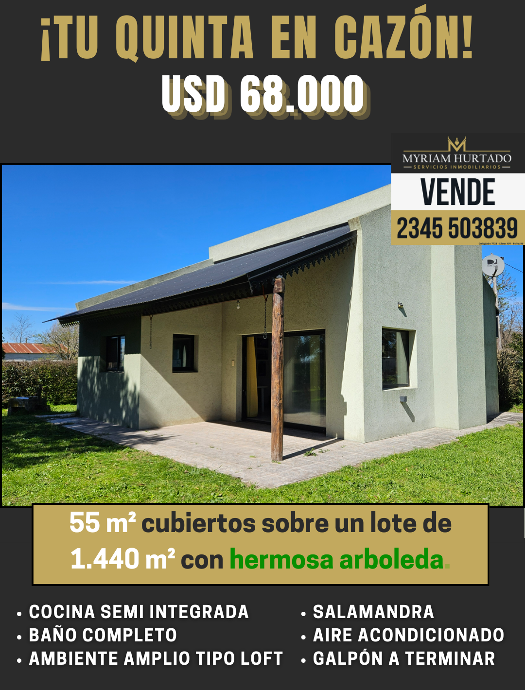 Casa quinta estilo loft en Cazón, Saladillo